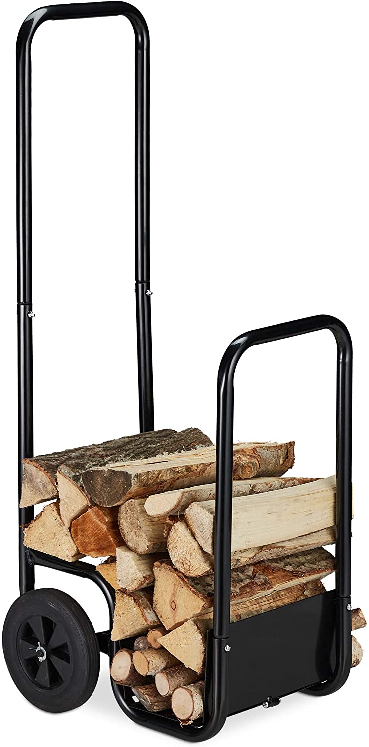 Holztrolley, Stahl, mit 2 Rädern, Transport & Aufbewahrung